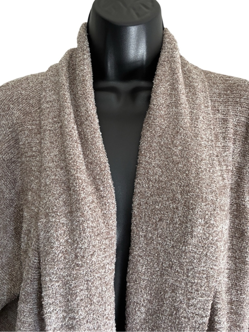 Barefoot Dreams Cozy Chic Lite Open-Front Sweater Cardigan Taupe Size L/XL - Picture 3 of 7